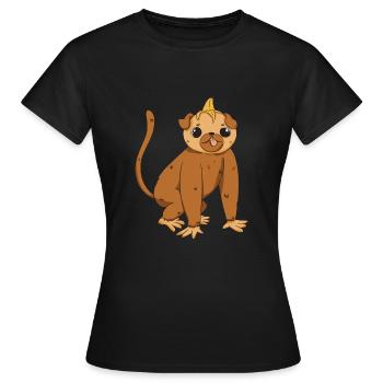 Niedlicher Affe Monkey Äffchen Cartoon Kleinkind - Frauen T-Shirt - Schwarz - Vorne - AI Model Female 172 dark (172cm)