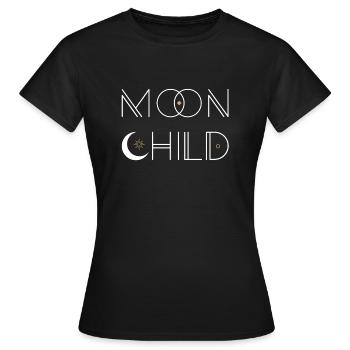 Moon Child, Boho Chic, Design spirituel et conscient - T-shirt Femme - noir - Devant - AI Model Female 172 dark (172cm)