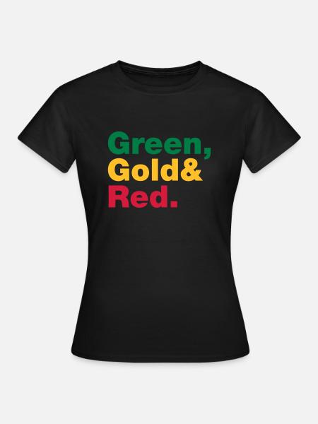Green, Gold & Red. - Women's T-Shirt - black