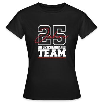 Team 25 Jahre Jubiläum Silberhochzeit - Frauen T-Shirt - Schwarz - Vorne - AI Model Female 172 dark (172cm)
