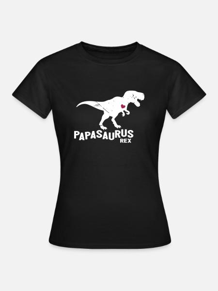 Papasaurus Dinosaur - Frauen T-Shirt - Schwarz