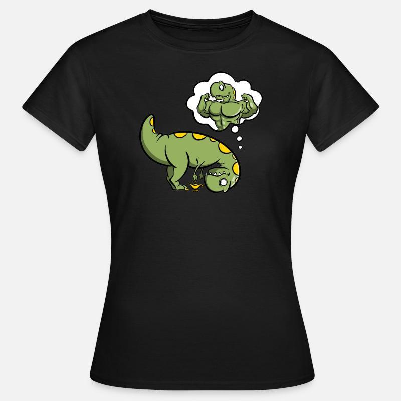Dino with magic lamp - Women's T-Shirt - black