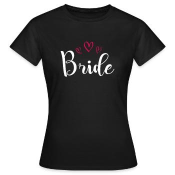 Braut Team JGA Herzen - Frauen T-Shirt - Schwarz - Vorne - AI Model Female 172 dark (172cm)