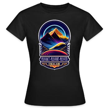 escalade - plus haut, plus vite, plus fort - T-shirt Femme - noir - Devant - AI Model Female 172 dark (172cm)