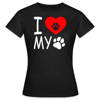 J’aime mon chien - T-shirt Femme - noir - Devant - AI Model Female 172 dark (172cm)