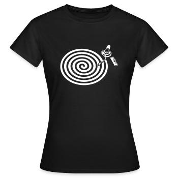 spirale de vinyle plateau tournant - T-shirt Femme - noir - Devant - AI Model Female 172 dark (172cm)