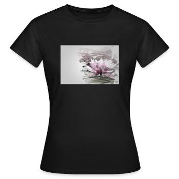Seerose abstrakt - Frauen T-Shirt - Schwarz - Vorne - AI Model Female 172 dark (172cm)