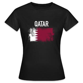 Katar - Frauen T-Shirt - Schwarz - Vorne - AI Model Female 172 dark (172cm)
