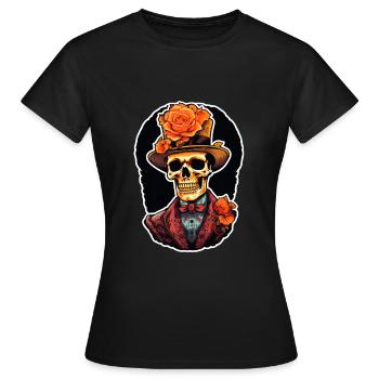 Crâne - T-shirt Femme - noir - Devant - AI Model Female 172 dark (172cm)
