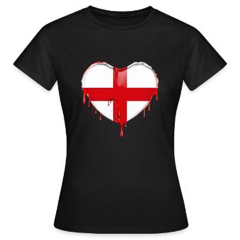 DRAPEAU ANGLAIS DRAPEAU ANGLETERRE - T-shirt Femme - noir - Devant - AI Model Female 172 dark (172cm)