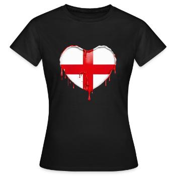 DRAPEAU ANGLAIS DRAPEAU ANGLETERRE - T-shirt Femme - noir - Devant - AI Model Female 172 dark (172cm)