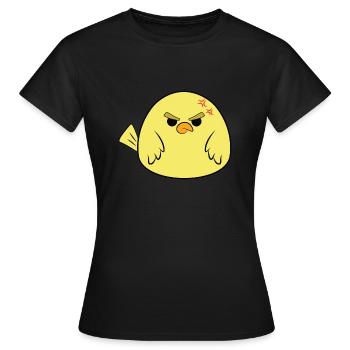 badass cool angry süß küken vogel - Frauen T-Shirt - Schwarz - Vorne - AI Model Female 172 dark (172cm)