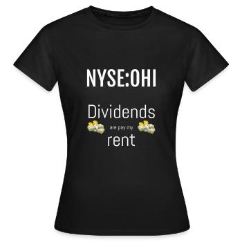 T-Shirt für Investoren - Dividenden zahlen Miete - Frauen T-Shirt - Schwarz - Vorne - AI Model Female 172 dark (172cm)