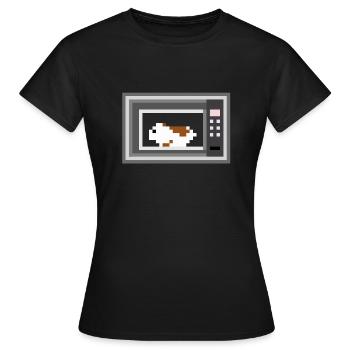 The hamster in the microwave - Women's T-Shirt - black - Front - AI Model Female 172 dark (172cm)