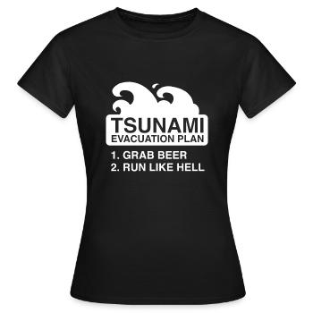 Plan d’évacuation après le tsunami - T-shirt Femme - noir - Devant - AI Model Female 172 dark (172cm)