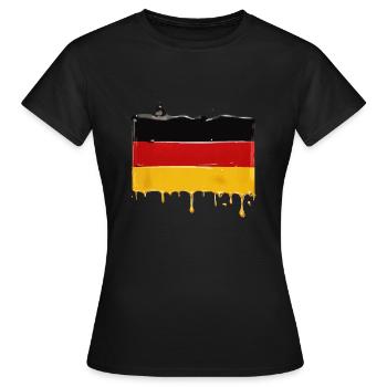 DEUTSCHLAND FLAGGE DEUTSCHLANDFAHNE - Frauen T-Shirt - Schwarz - Vorne - AI Model Female 172 dark (172cm)