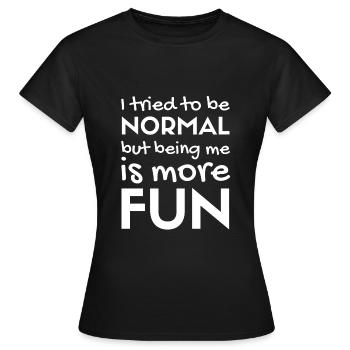 Sjov sjov - Dame-T-shirt - sort - Foran - AI Model Female 172 dark (172cm)