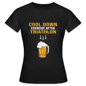Triathlon schwimmen-radfahren-rennen Triathlet - Frauen T-Shirt - Schwarz - Vorne - AI Model Female 172 dark (172cm)