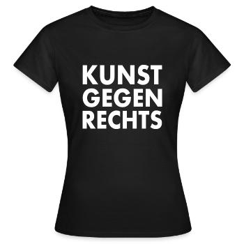 L’art contre la droite - T-shirt Femme - noir - Devant - AI Model Female 172 dark (172cm)