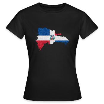 Dominican Republic flag Dom Rep flag travel - Women's T-Shirt - black - Front - AI Model Female 172 dark (172cm)