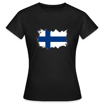 Pays Suomi UE pays pays - T-shirt Femme - noir - Devant - AI Model Female 172 dark (172cm)