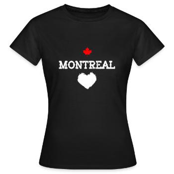 Montréal - T-shirt Femme - noir - Devant - AI Model Female 172 dark (172cm)