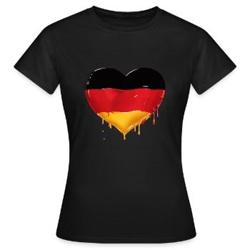 GERMANY HEART GERMANY FLAG GERMANY - Women's T-Shirt - black - Front - AI Model Female 172 dark (172cm)