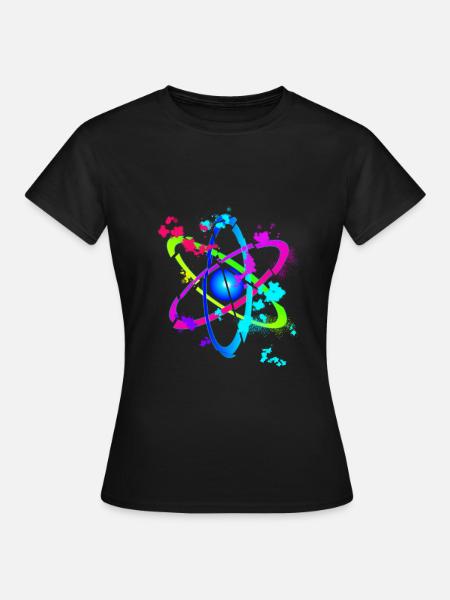 Disrupted Atom - Frauen T-Shirt - Schwarz