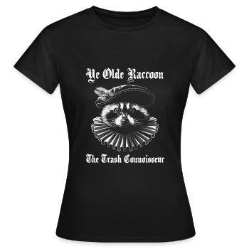 Ye Olde Raccoon - The Trash Connoisseur - Frauen T-Shirt - Schwarz - Vorne - AI Model Female 172 dark (172cm)