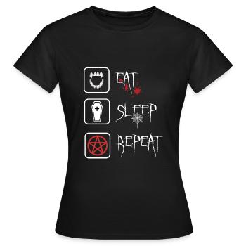 Gothic Ästhetik Vamp-Style schwarz dark wave - Frauen T-Shirt - Schwarz - Vorne - AI Model Female 172 dark (172cm)