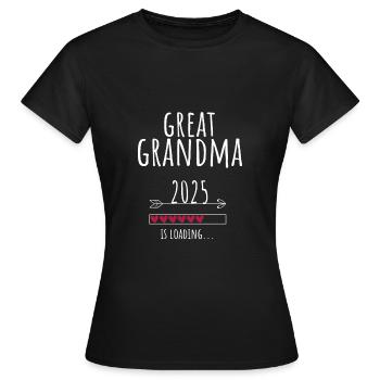 Future arrière-grand-mère 2025 Grossesse - T-shirt Femme - noir - Devant - AI Model Female 172 dark (172cm)