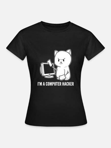 Computer-Hacker Lustiger Computer-Geek. Geschenk - Frauen T-Shirt - Schwarz