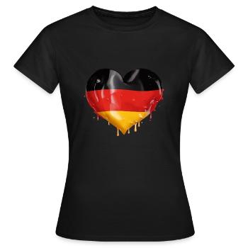 GERMANY HEART GERMANY FLAG GERMANY - Women's T-Shirt - black - Front - AI Model Female 172 dark (172cm)