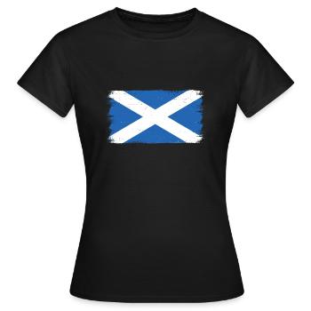Schottland Flagge Vintage Alba Used Look GB UK - Frauen T-Shirt - Schwarz - Vorne - AI Model Female 172 dark (172cm)