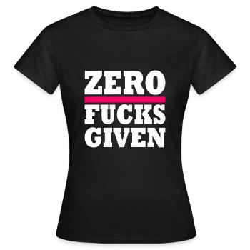 Zero fucks given - T-shirt Femme - noir - Devant - AI Model Female 172 dark (172cm)