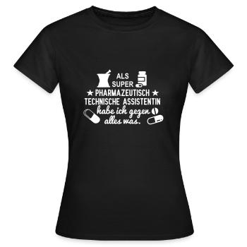 Pharmazeutisch-Technische-Assistentin - Frauen T-Shirt - Schwarz - Vorne - AI Model Female 172 dark (172cm)