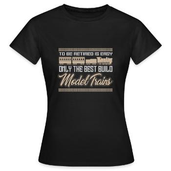 Model Trains- Trains - Women's T-Shirt - black - Front - AI Model Female 172 dark (172cm)