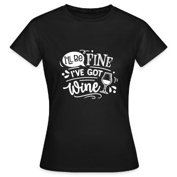 ICH HABE WEIN PARTIE ROTWEIN VINO LUSTIGES MOTIV - Frauen T-Shirt - Schwarz - Vorne - AI Model Female 172 dark (172cm)