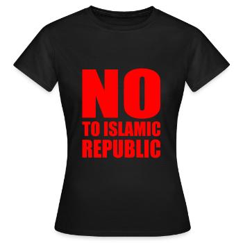 no to islamic republic - Women's T-Shirt - black - Front - AI Model Female 172 dark (172cm)