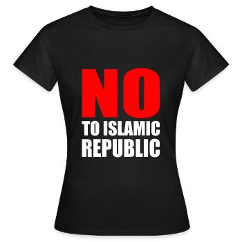 no to islamic republic - Women's T-Shirt - black - Front - AI Model Female 172 dark (172cm)