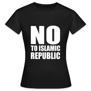 no to islamic republic - Women's T-Shirt - black - Front - AI Model Female 172 dark (172cm)