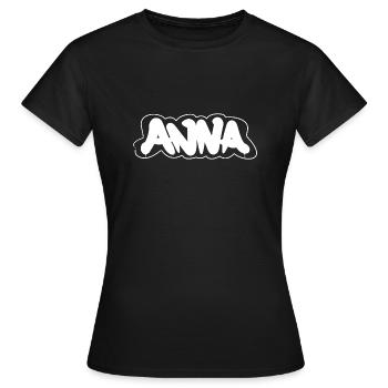 Prénom d’Anna - T-shirt Femme - noir - Devant - AI Model Female 172 dark (172cm)