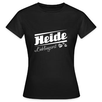 Heide - Lieblingsort mit Stadtnamen - Frauen T-Shirt - Schwarz - Vorne - AI Model Female 172 dark (172cm)