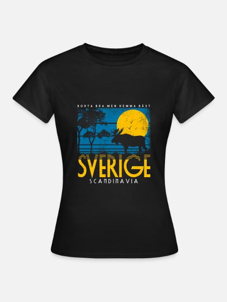 RETRO SVERIGE SCANDINAVIA MIDSOMMAR SWEDEN - Women's T-Shirt - black