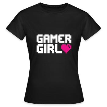 Gamer Fille Jeux Vidéo Jeux - T-shirt Femme - noir - Devant - AI Model Female 172 dark (172cm)