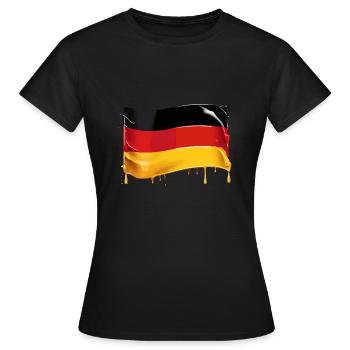 DRAPEAU ALLEMAND DRAPEAU ALLEMAGNE - T-shirt Femme - noir - Devant - AI Model Female 172 dark (172cm)