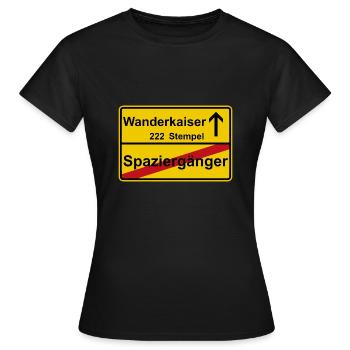 Harzer Wanderkaiser Siegel Geschenkidee Wanderung - Frauen T-Shirt - Schwarz - Vorne - AI Model Female 172 dark (172cm)