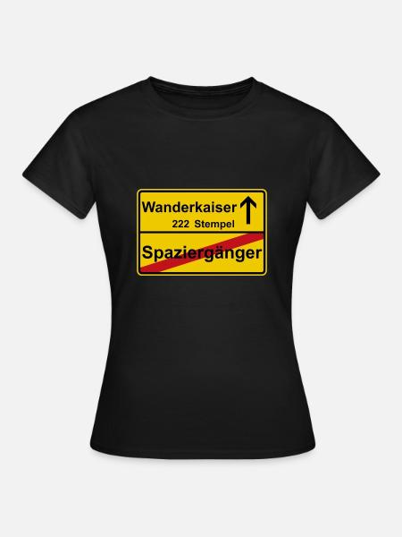 Harzer Wanderkaiser Siegel Geschenkidee Wanderung - Frauen T-Shirt - Schwarz