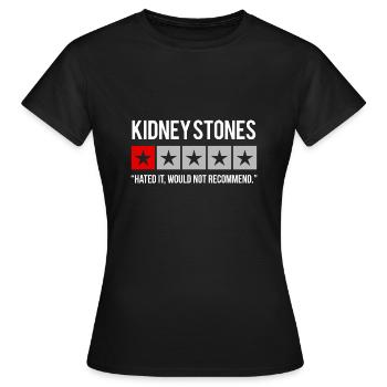 Nierensteine - nicht zu empfehlen - Urin Urinieren - Frauen T-Shirt - Schwarz - Vorne - AI Model Female 172 dark (172cm)