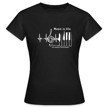Music Is Life Piano - Women's T-Shirt - black - Front - AI Model Female 172 dark (172cm)